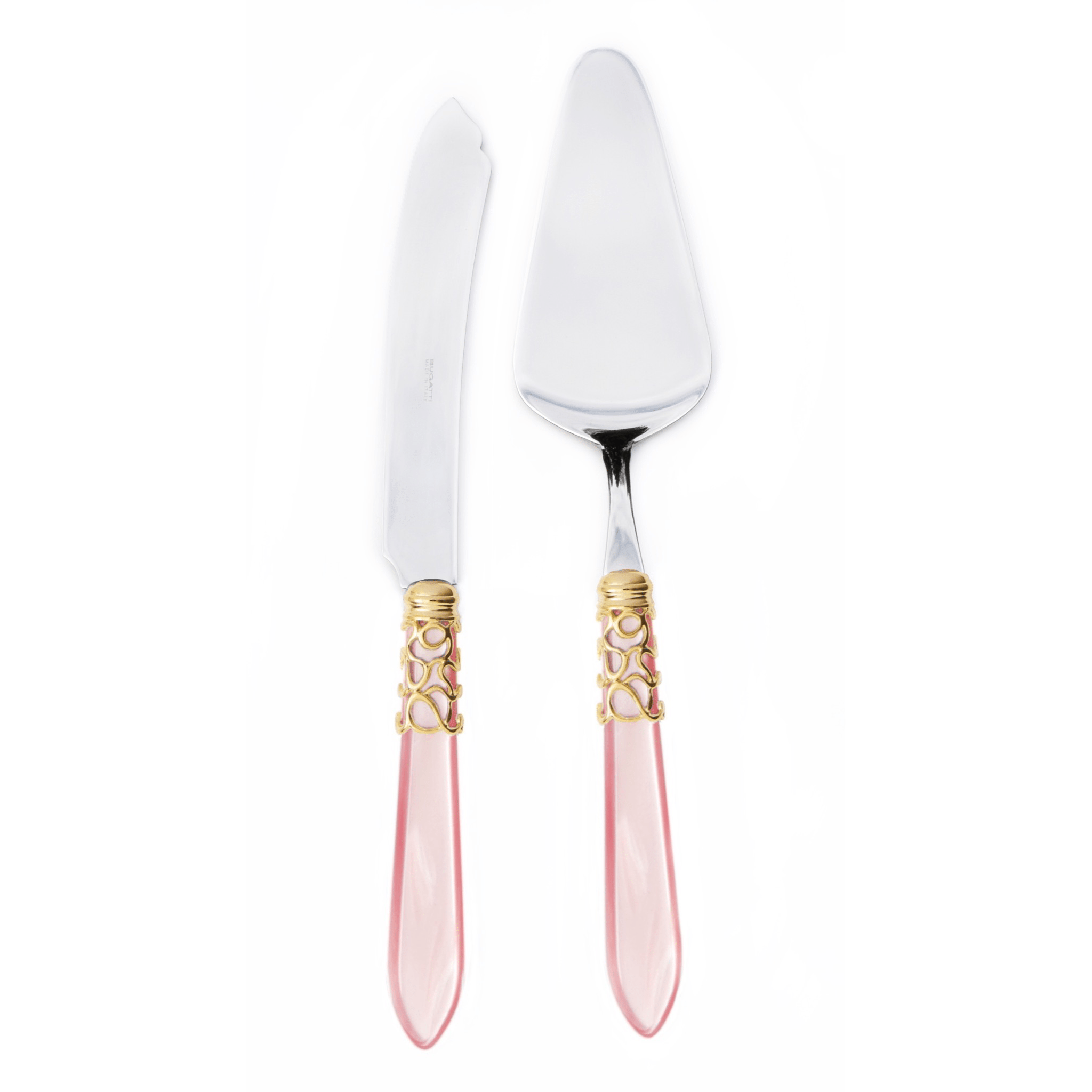 Melodia Gold 2 Piece Cake Serving Set pink-Casa Bugatti USA