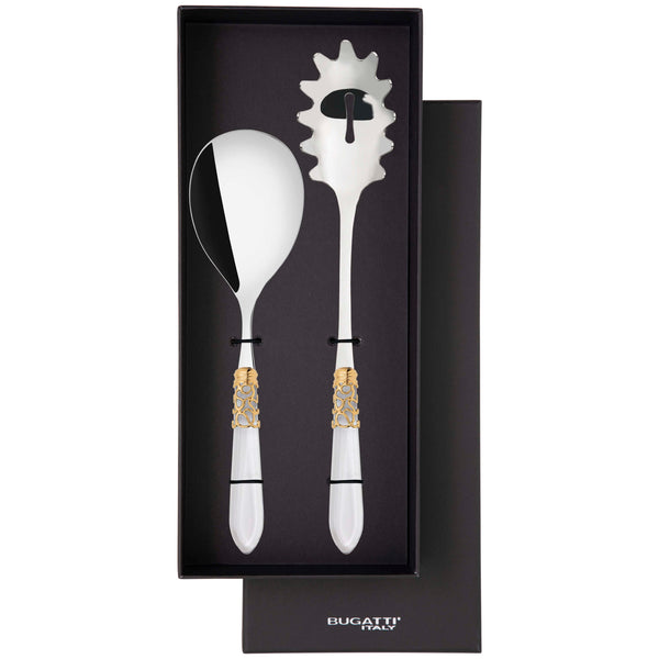 Melodia Gold 2 Piece Pasta Set in gift box - Clear