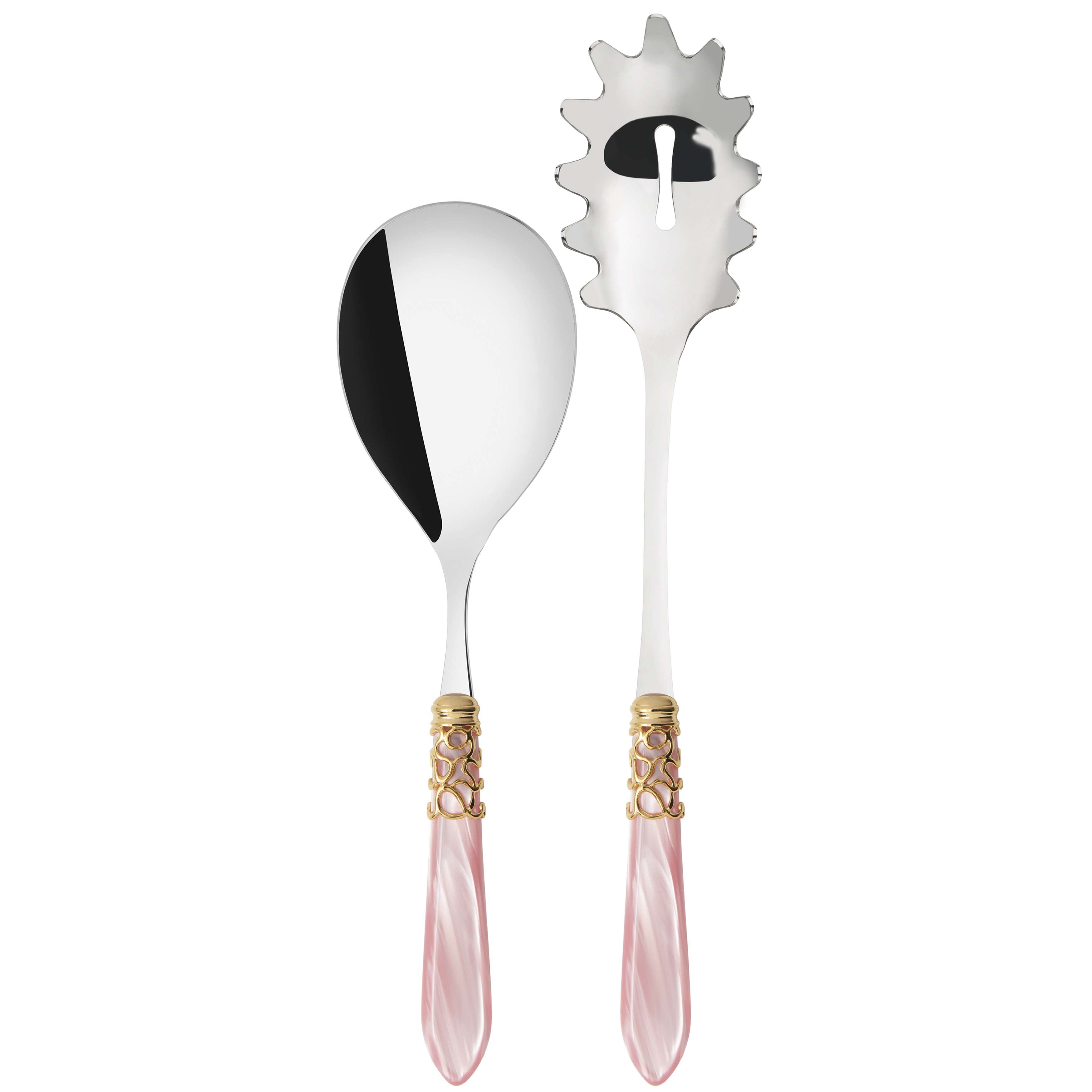 Melodia Gold 2 Piece Pasta Set in gift box - pink