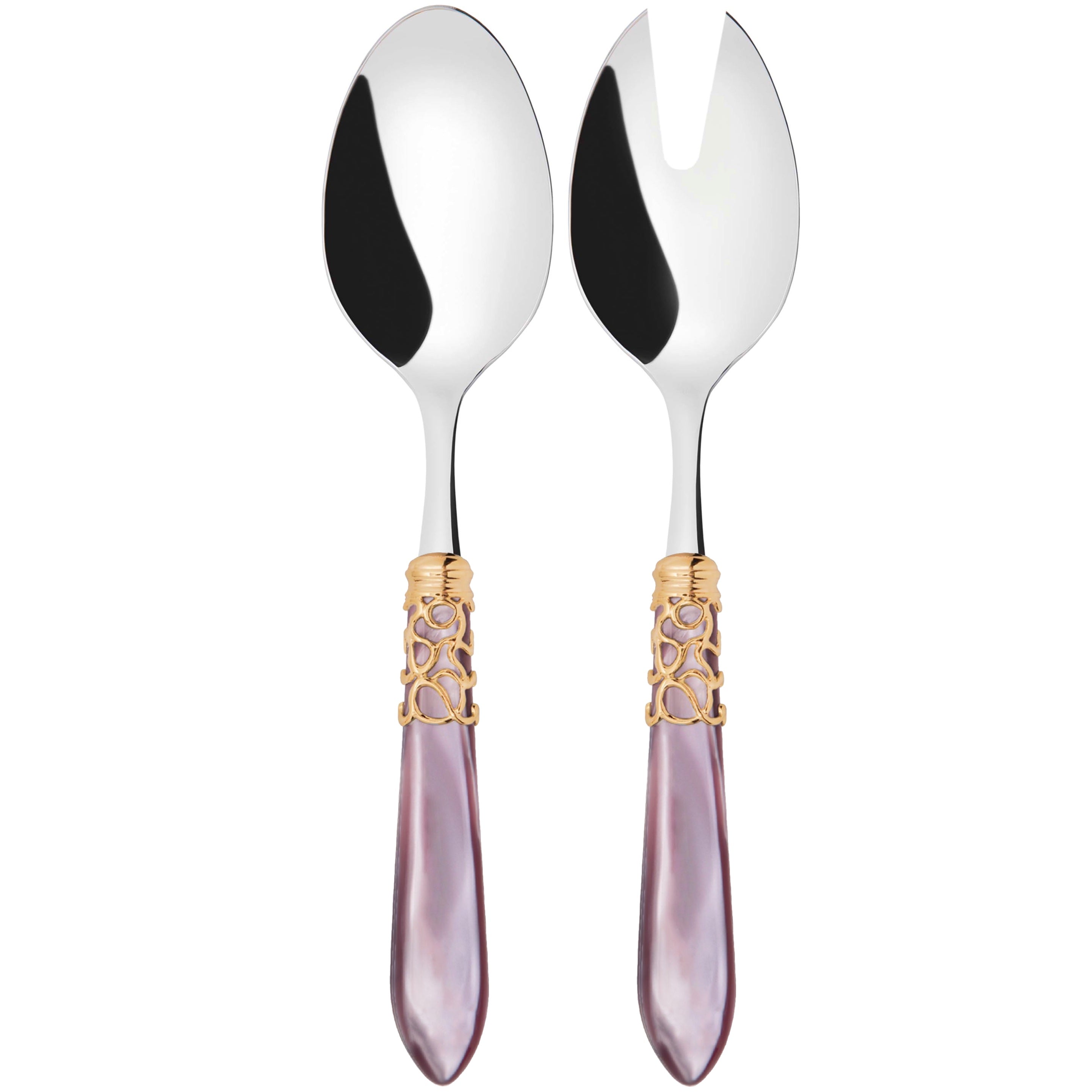 Melodia Gold 2 Piece Salad Servers - Lilac