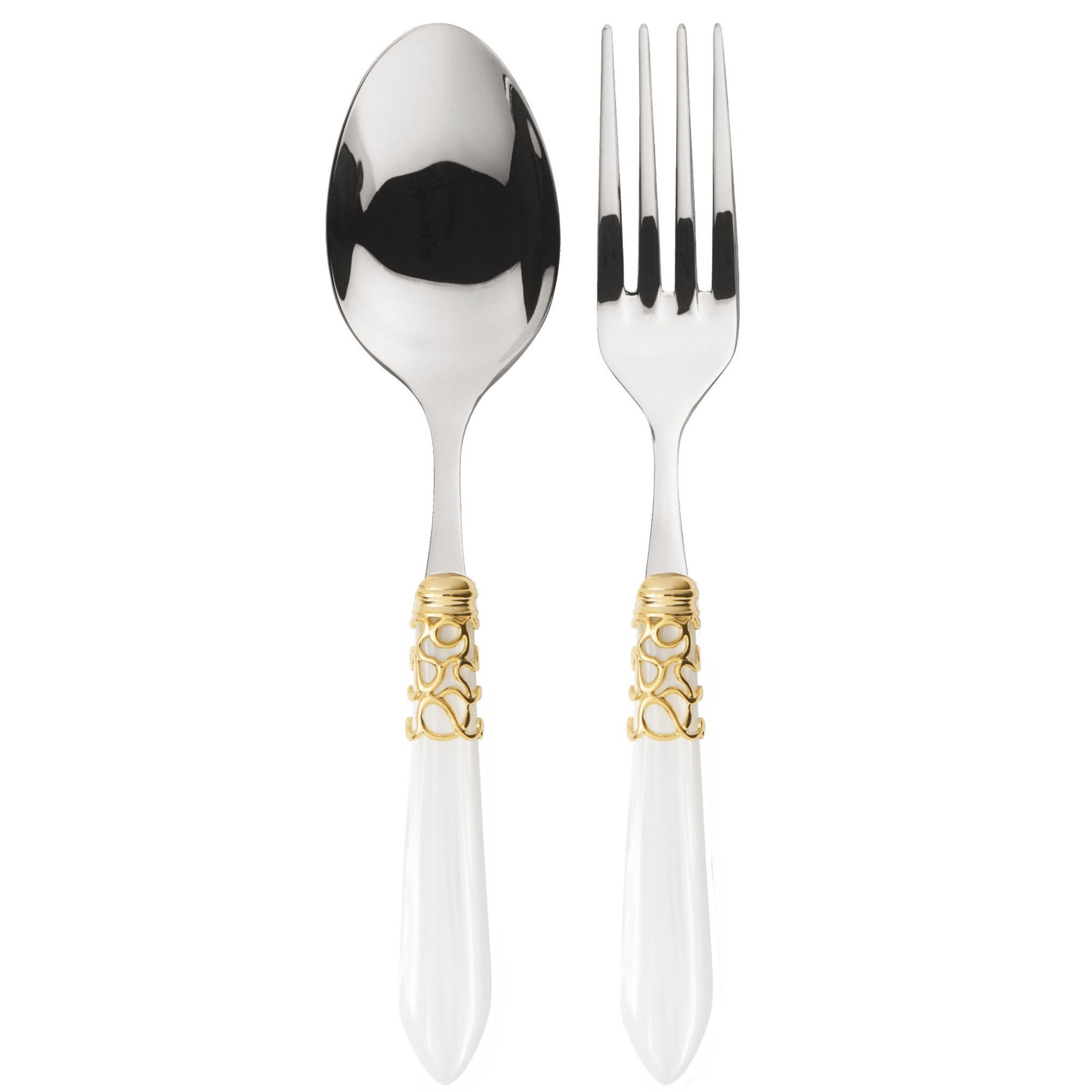 Melodia Gold 2 Piece Serving Set White-Casa Bugatti USA