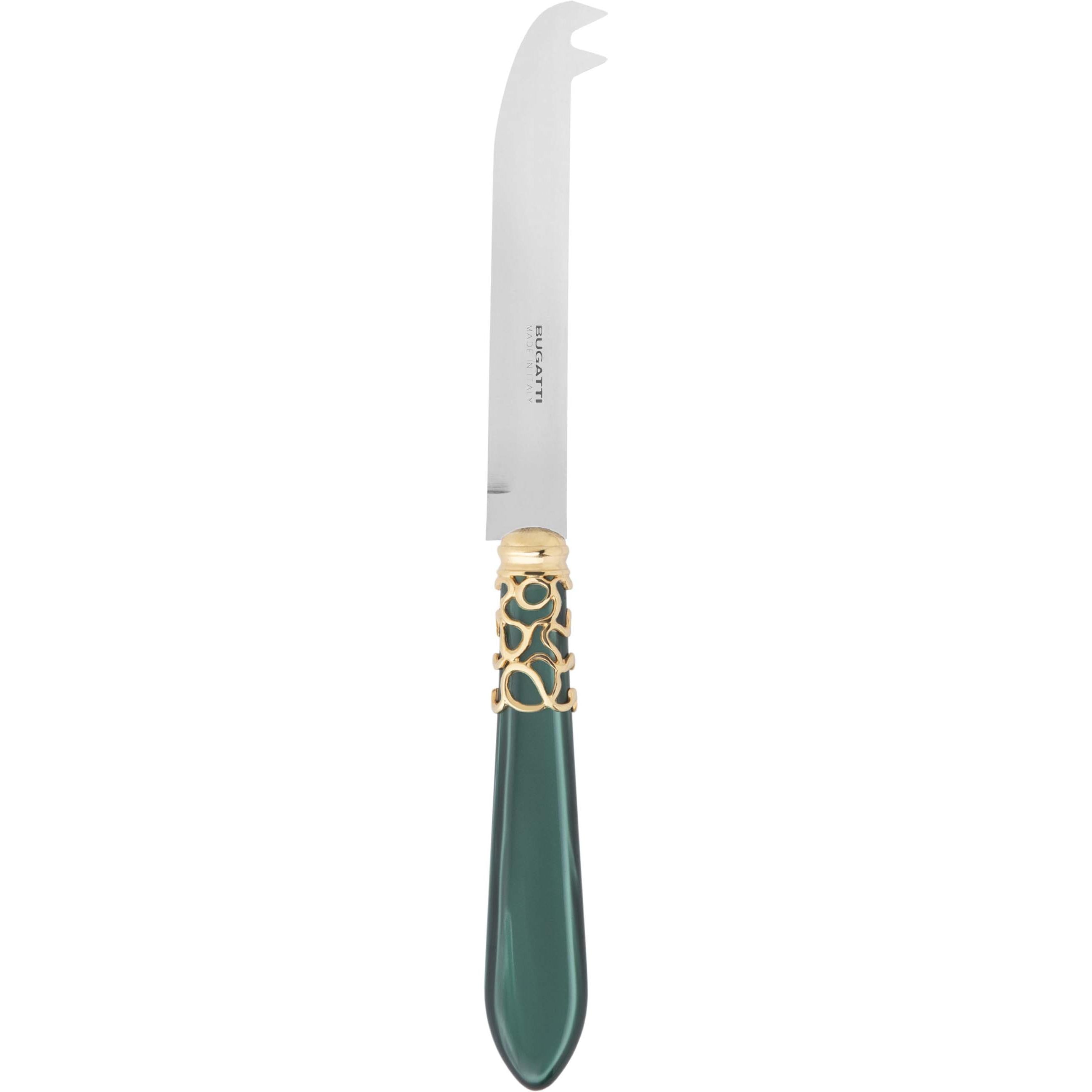 Melodia Gold 2 point "deer" cheese Knife - green
