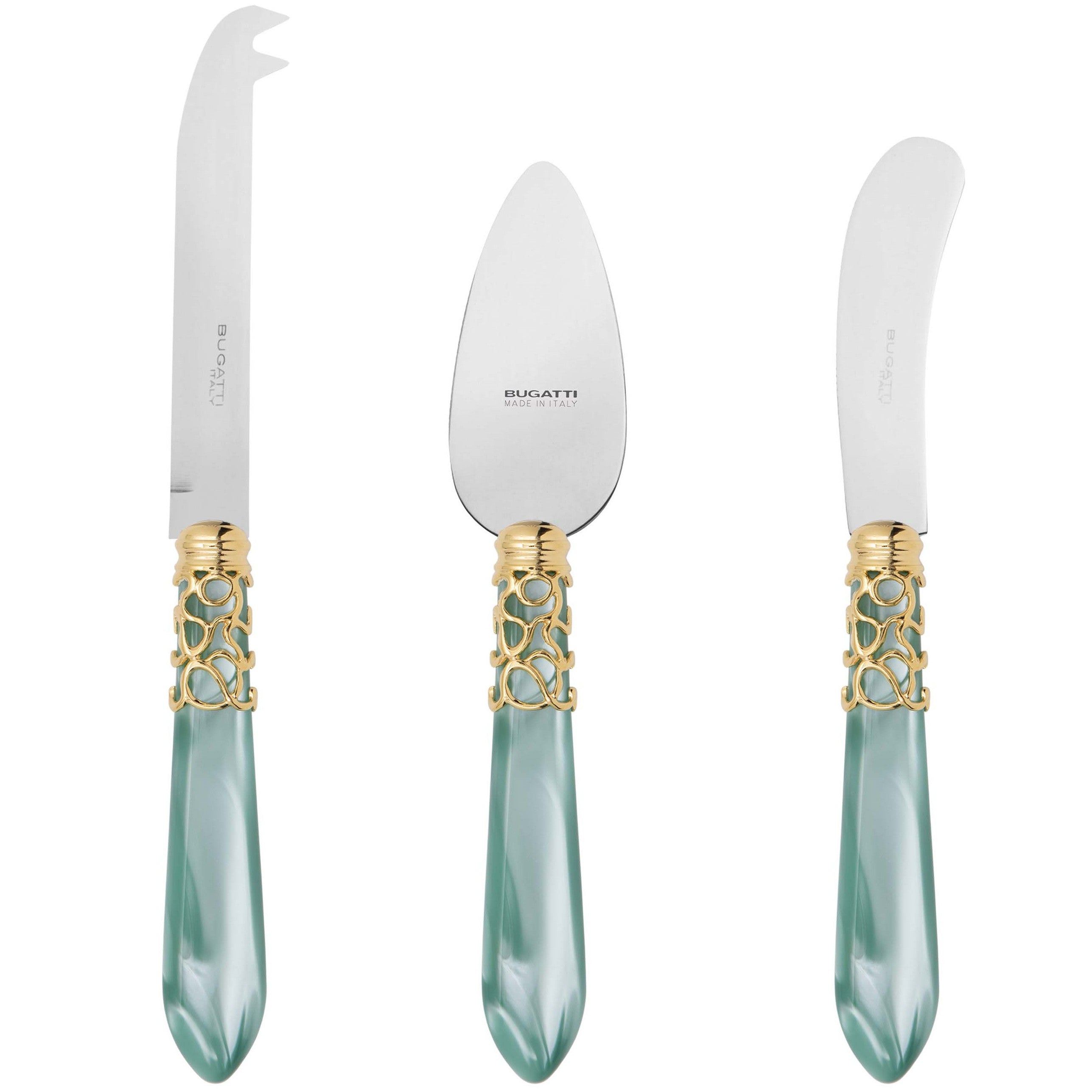 Melodia Gold 3 Piece Cheese Knife Set - Aqua
