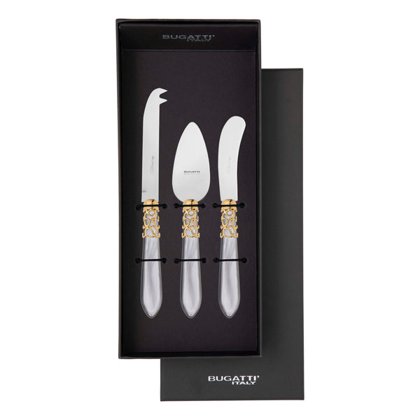 Melodia Gold 3 Piece Cheese Knife Set - Gray