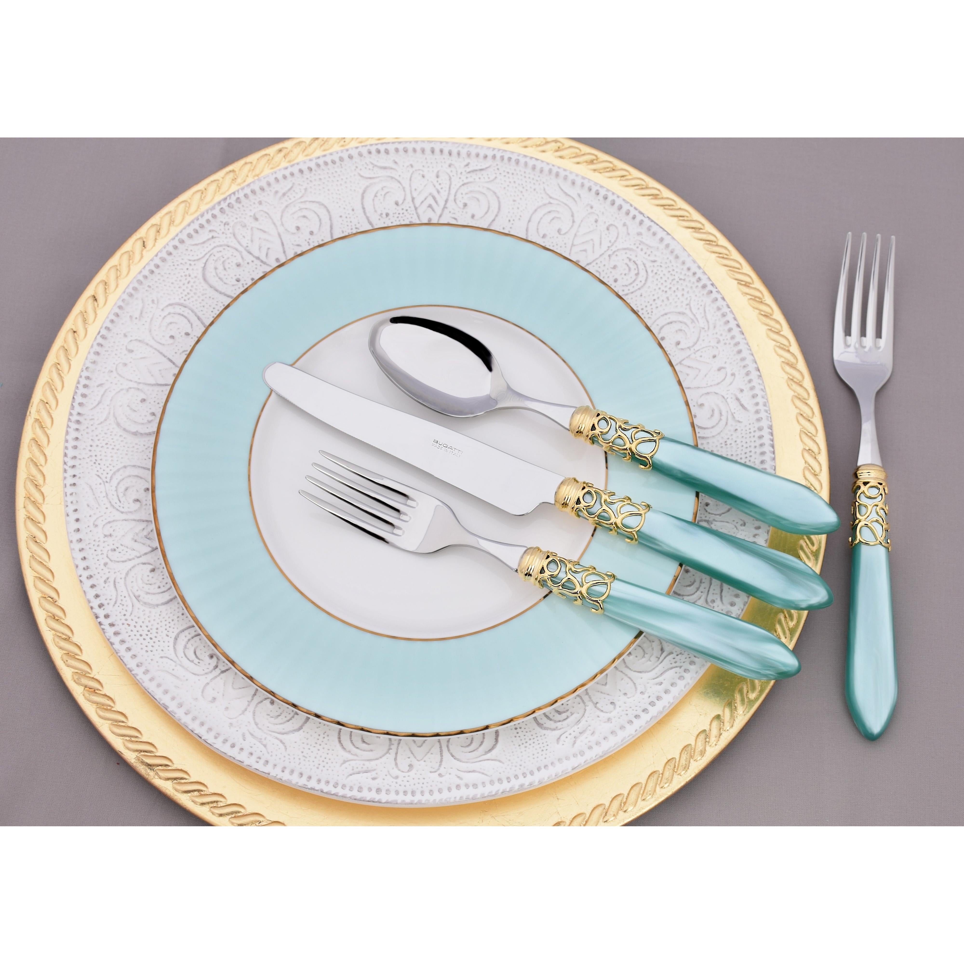 Melodia Gold 5 Piece Place setting - Aqua-Casa Bugatti USA
