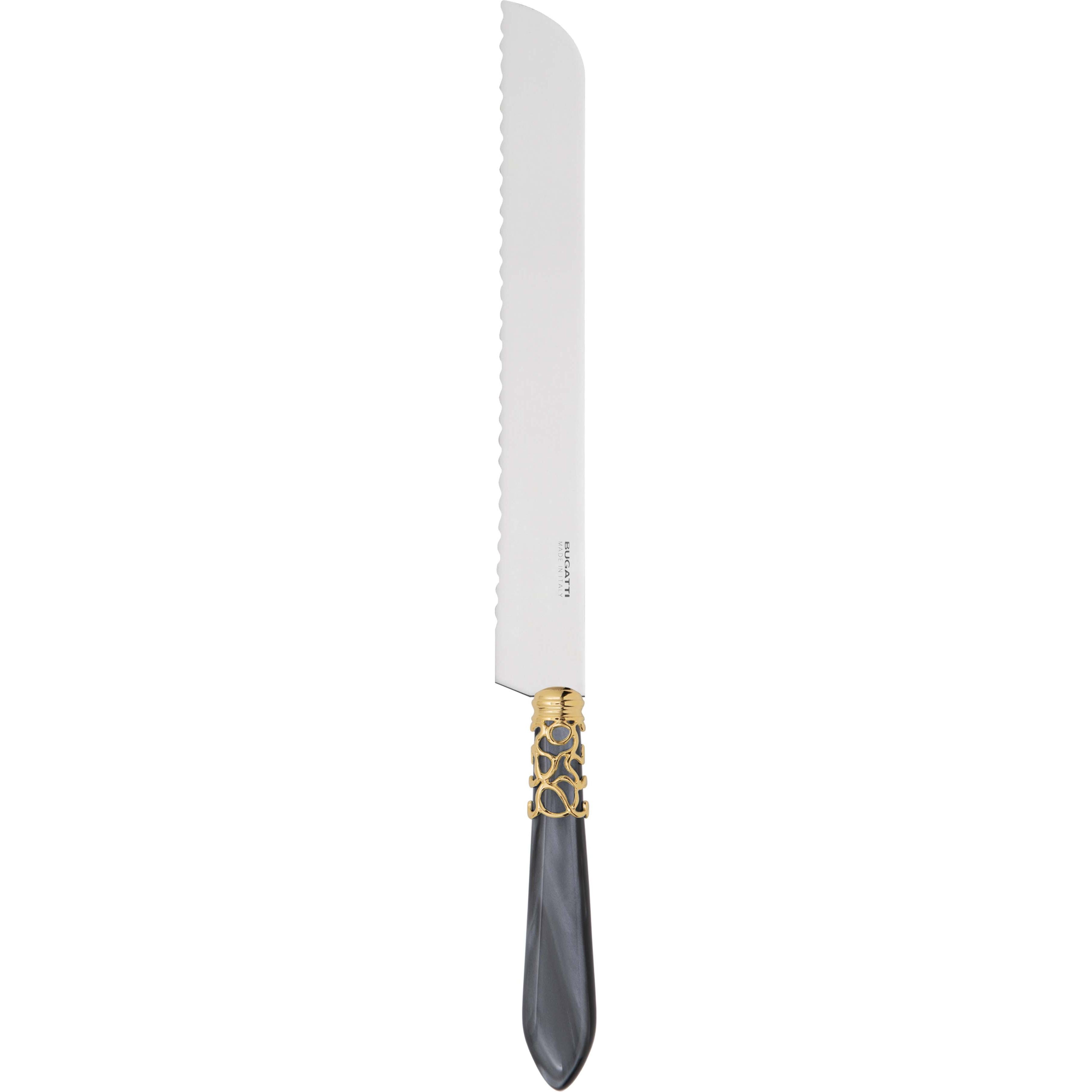 Melodia Gold Bread Knife - charcoal