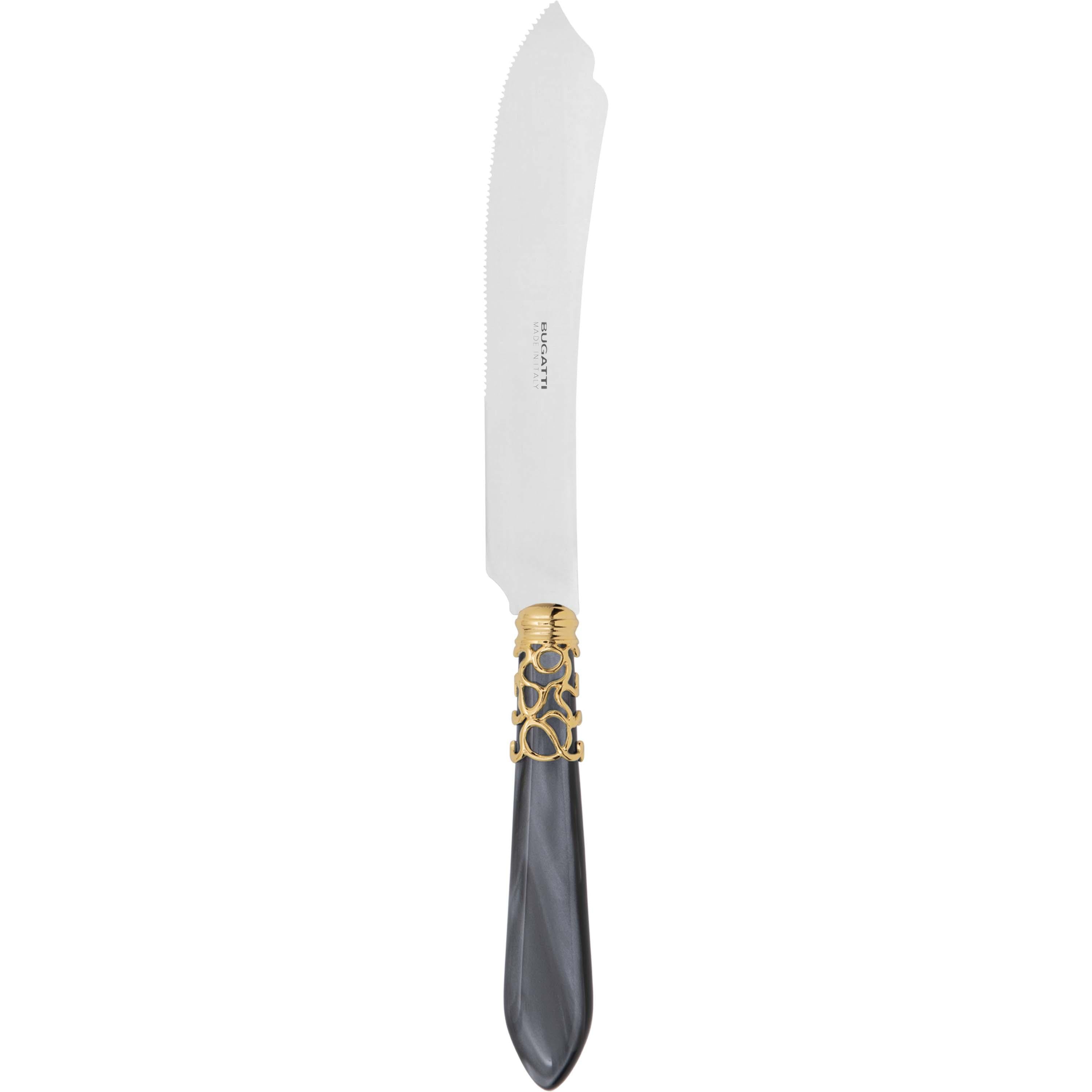 Melodia Gold Cake Knife 28 cm (11.02 inch) - charcoal