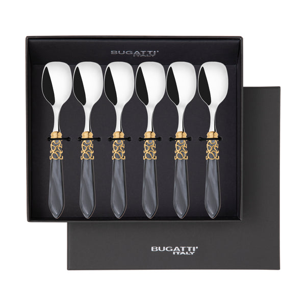 Melodia Gold Ice Cream Spoons Set - Charcoal