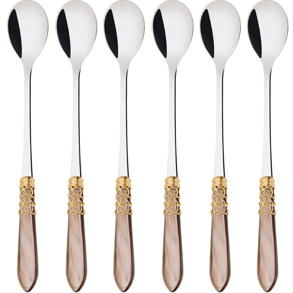 Melodia Gold Ice Tea / Cocktail Spoon Set - Taupe