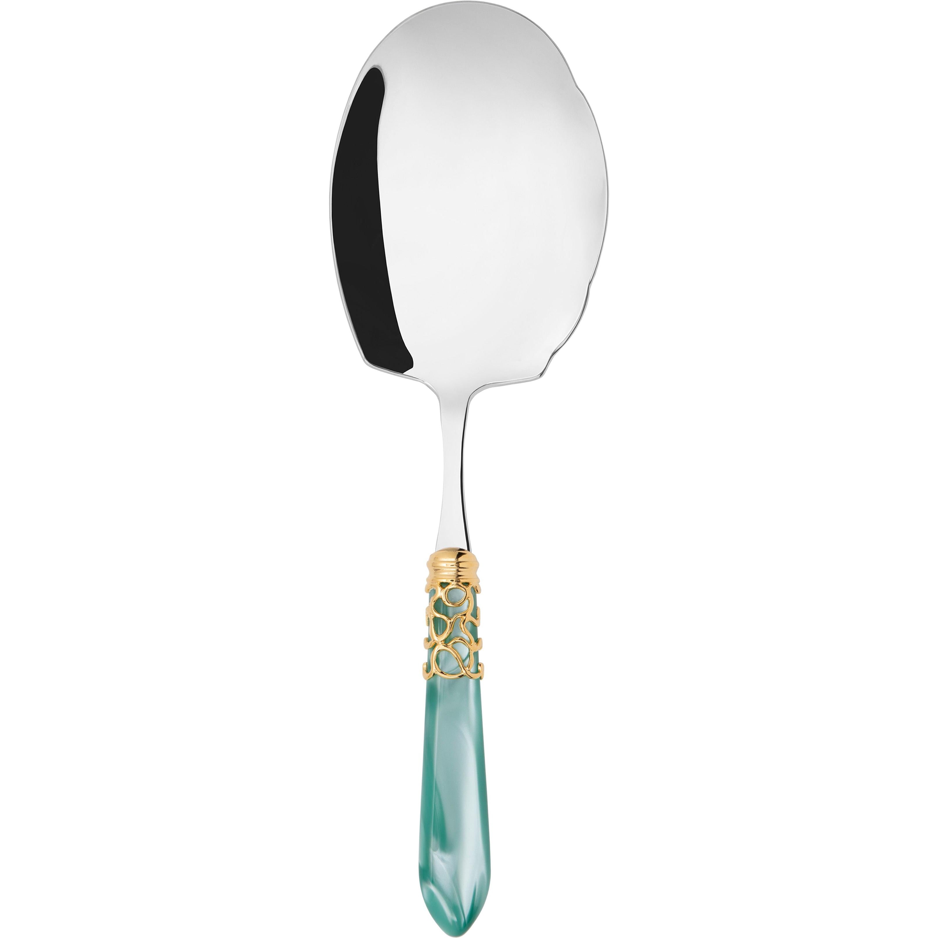 Melodia Gold Kebab Serving Spoon - aqua