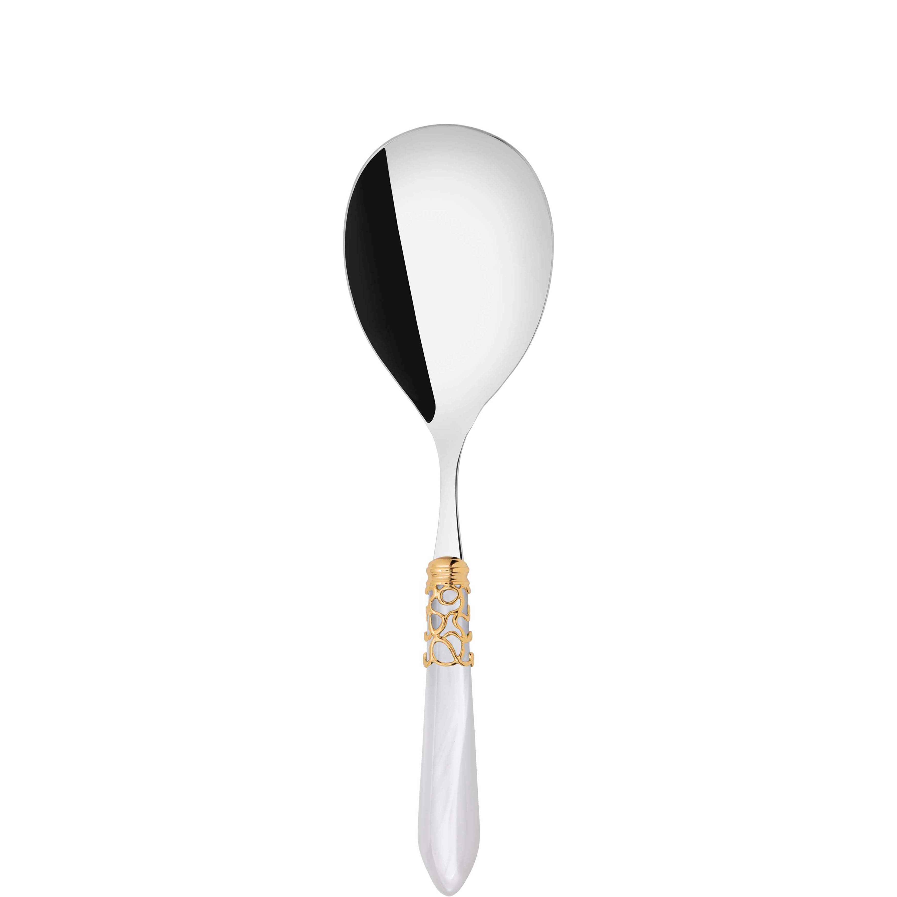 Melodia Gold Rice Casserole Serving Spoon in gift box - white