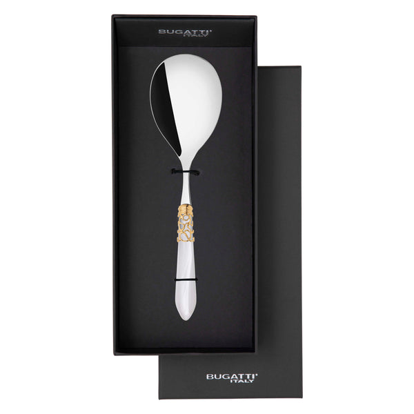 Melodia Gold Rice Casserole Serving Spoon in gift box - White