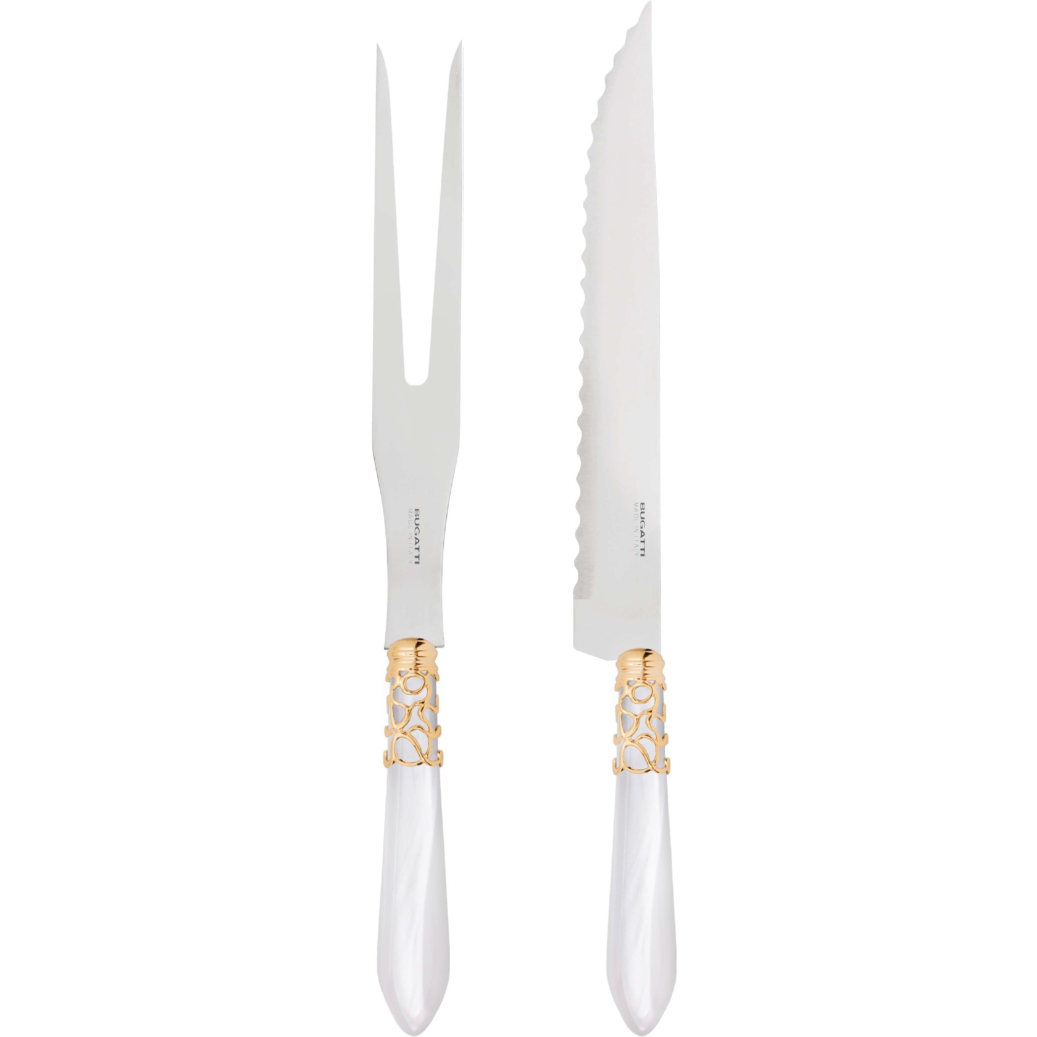 Melodia Gold Roast Carving Set - White