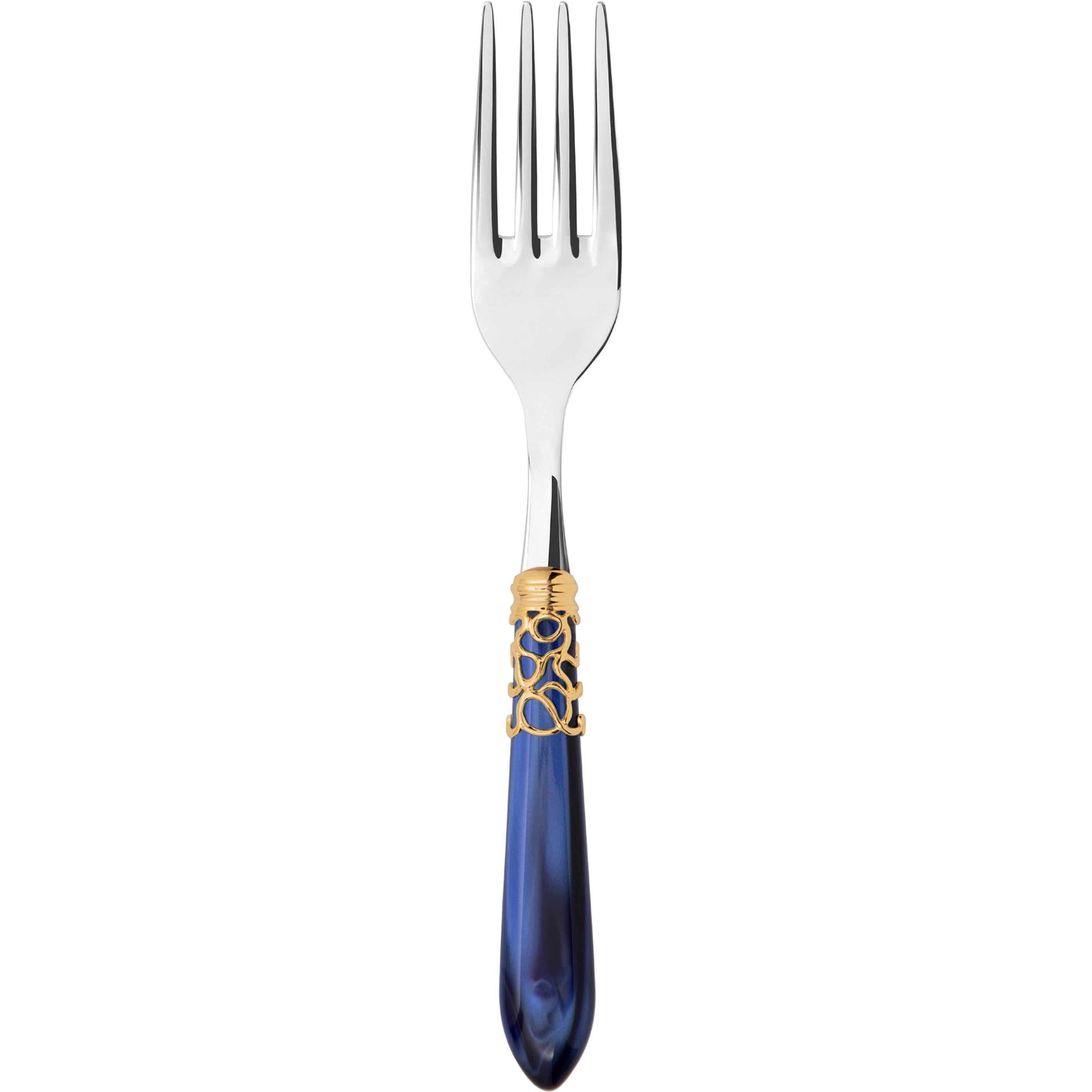 Melodia Gold Serving Fork - royal blue