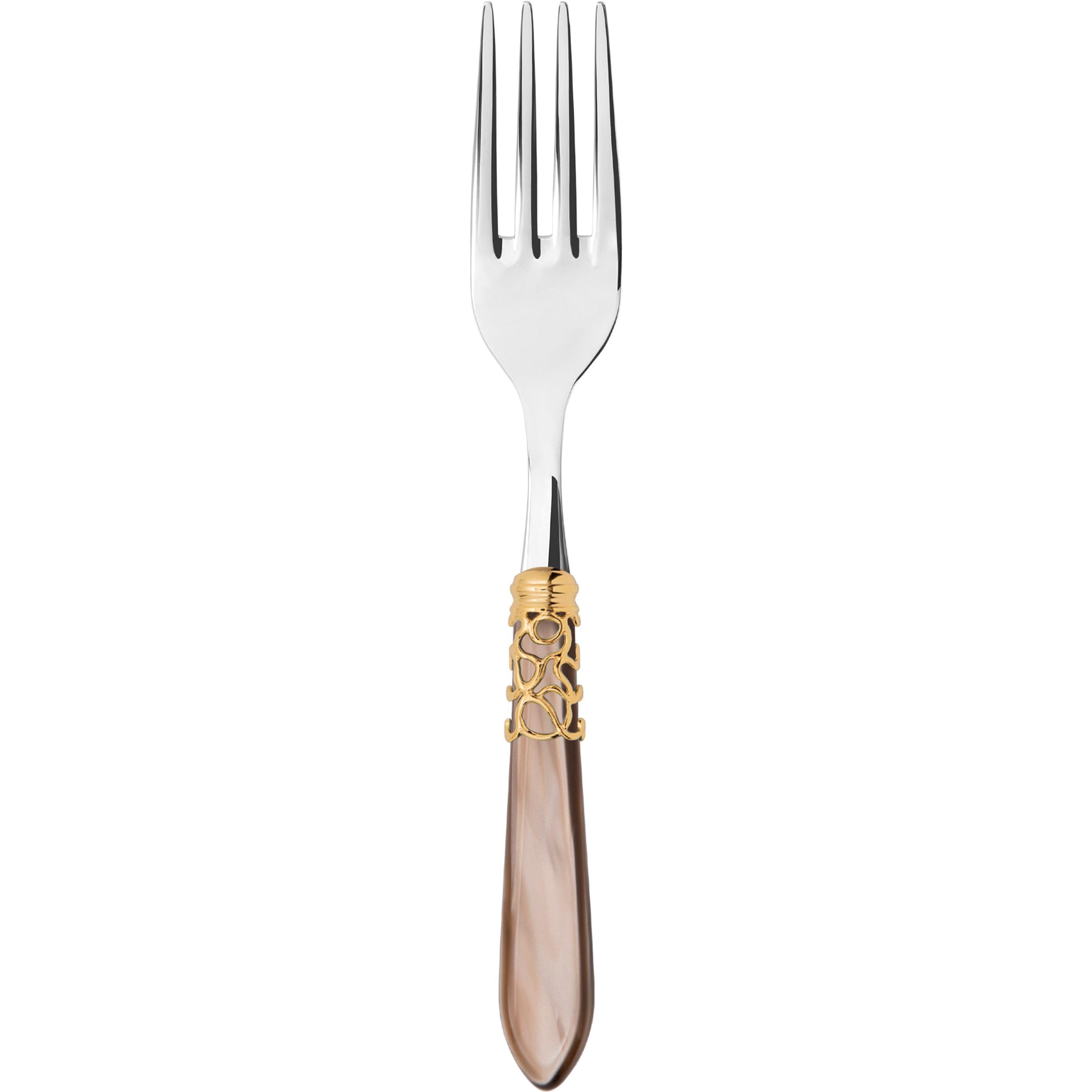 Melodia Gold Serving Fork - taupe-Casa Bugatti USA