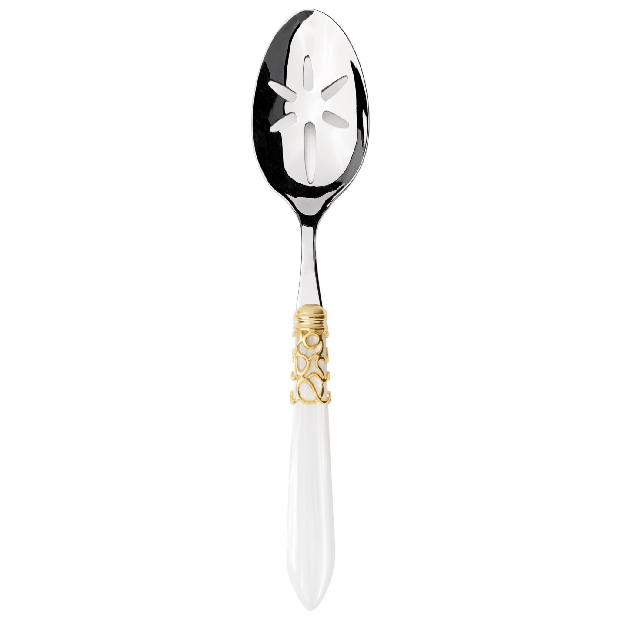 Melodia Gold Slotted Serving Spoon white-Casa Bugatti USA