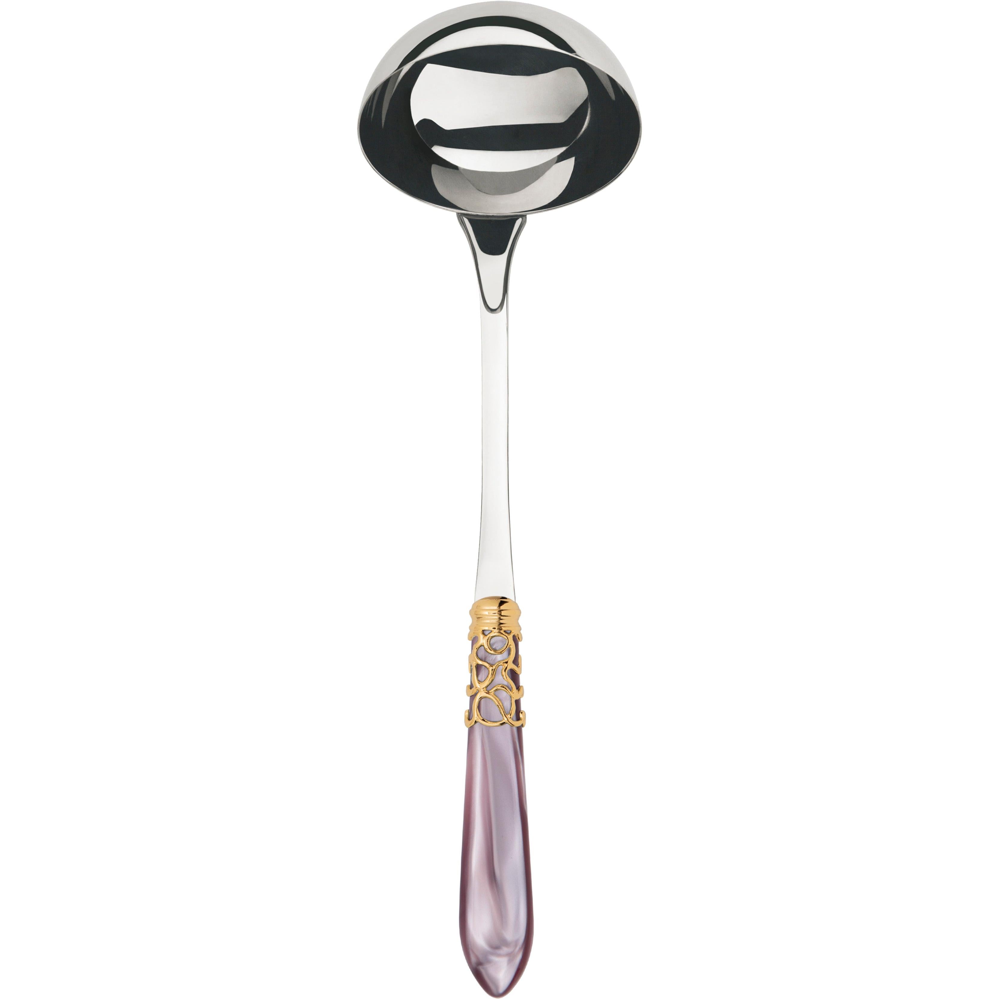 Melodia Gold Soup Ladle - lilac