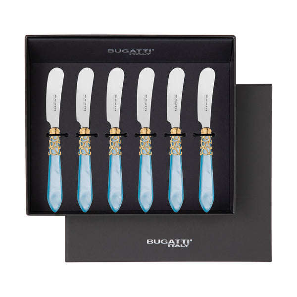 Melodia Gold Spreader / Butter Knife Set - Sky Blue