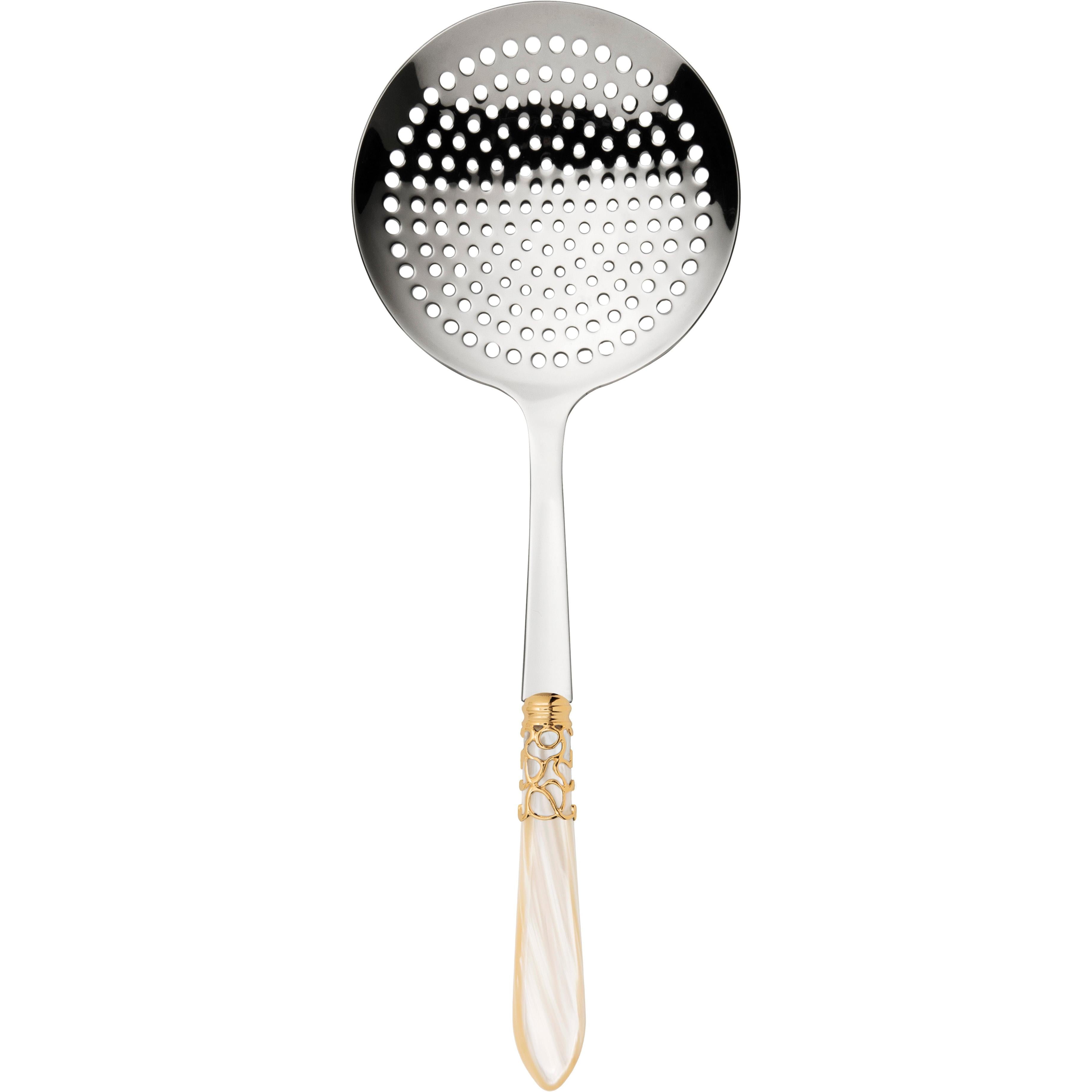 Melodia Gold Strainer Skimmer - ivory
