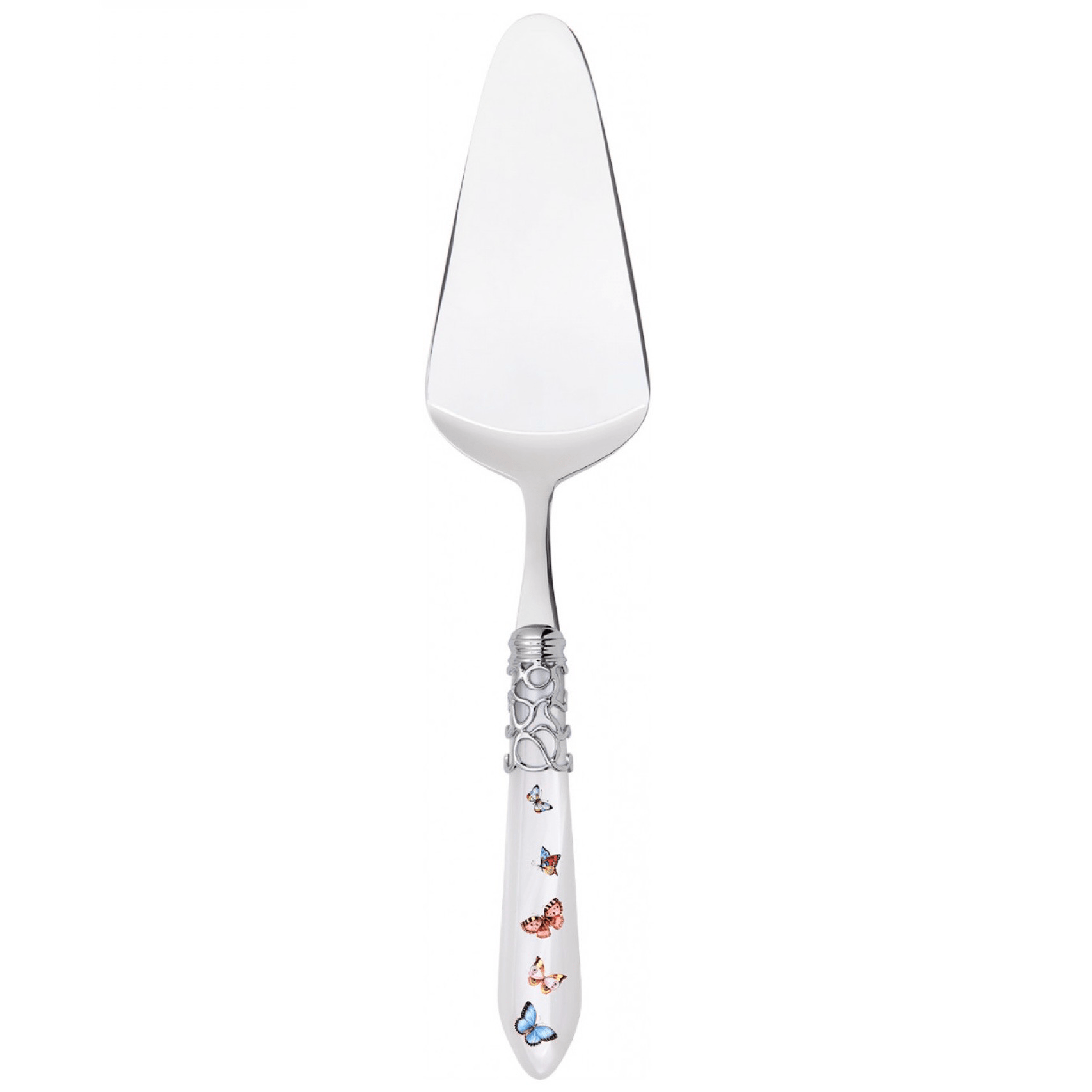 Melodia Brilliant Butterflies Cake Server - White-Casa Bugatti USA