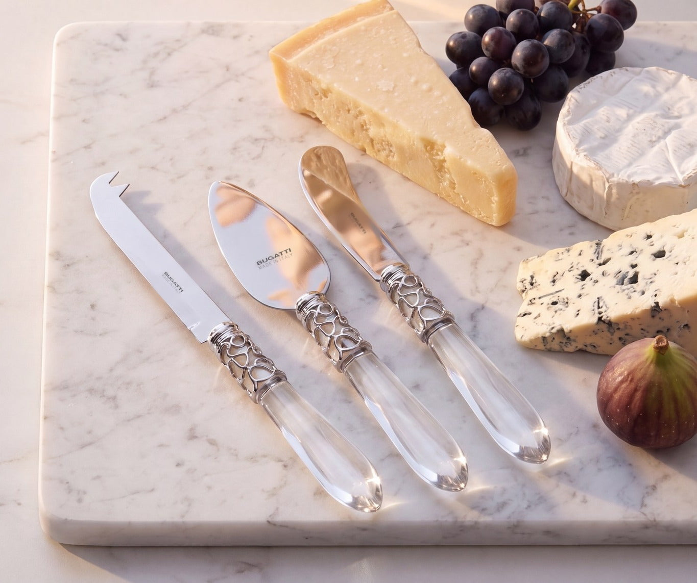 Melodia Brilliant 3 piece cheese knife set, Clear — Casa Bugatti