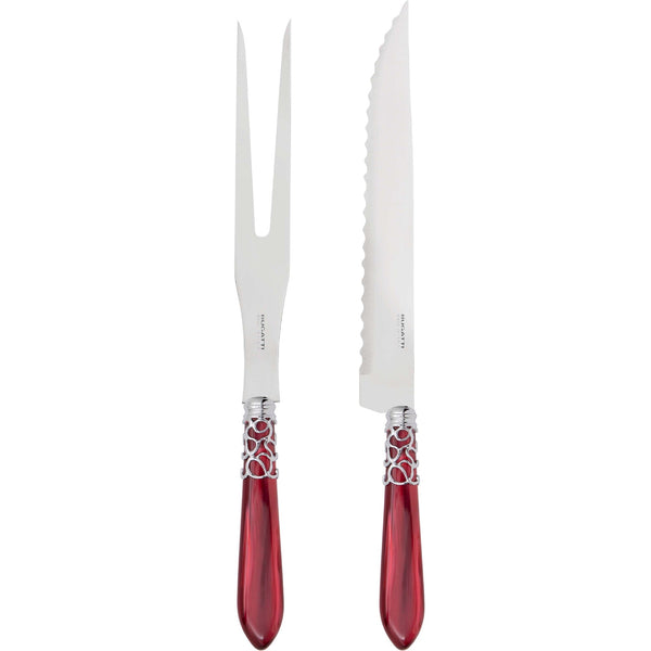 Melodia Brilliant Roast Carving Set - Burgundy-Casa Bugatti USA