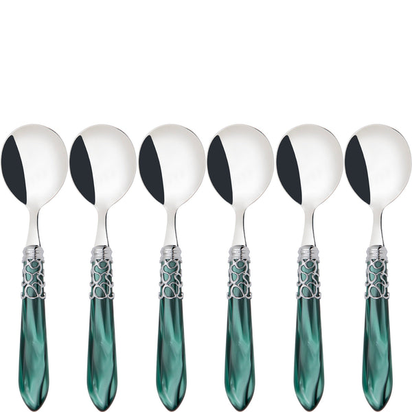 Melodia Brilliant Soup Spoons Set, Emerald Green — Casa Bugatti