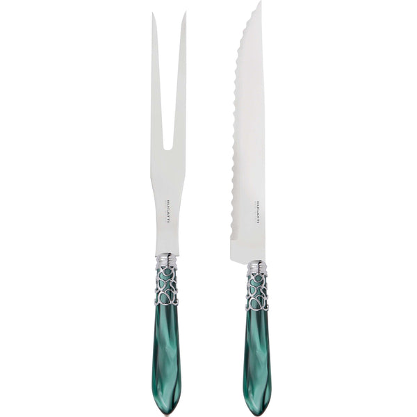 Melodia Brilliant Roast Carving Set, Emerald Green — Casa Bugatti