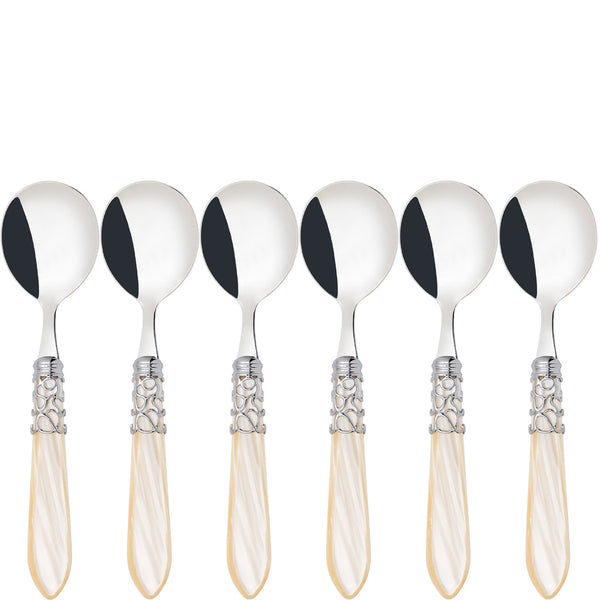 Melodia Brilliant Soup Spoons Set - Ivory-Casa Bugatti USA