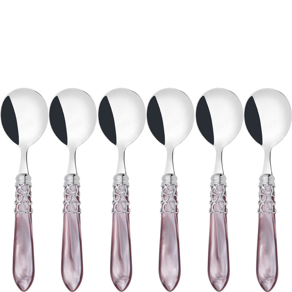 Melodia Brilliant Soup Spoons Set - Lilac-Casa Bugatti USA