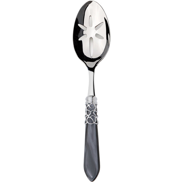 Melodia Brilliant Slotted Serving Spoon, Charcoal — Casa Bugatti