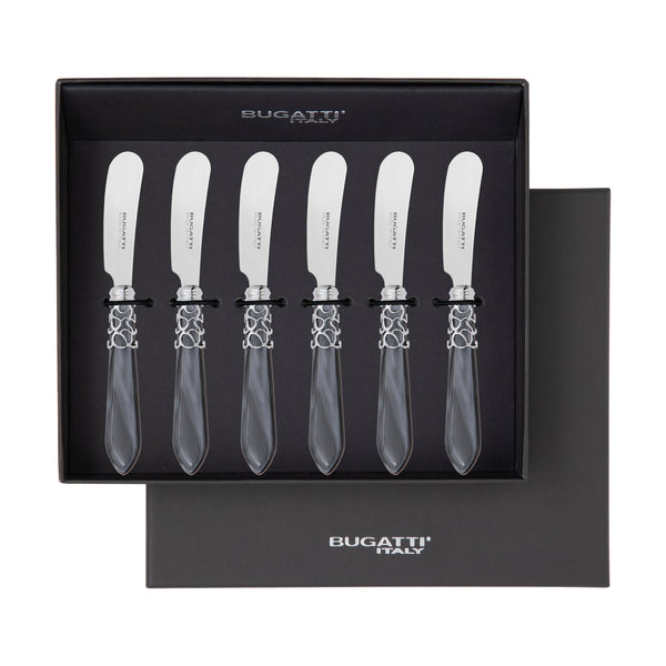 Melodia Brilliant Spreader / Butter Knife Set - charcoal