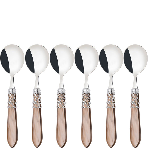 Melodia Brilliant Soup Spoons Set, Taupe — Casa Bugatti