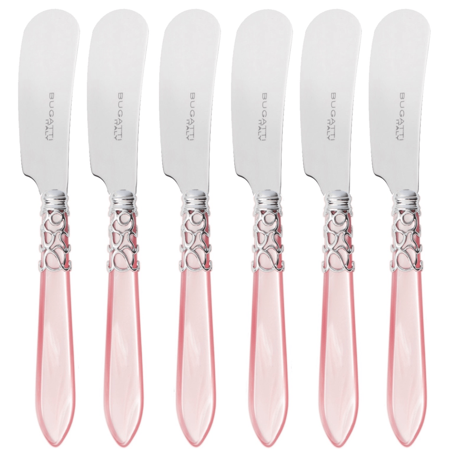 Melodia Brilliant Spreader / Butter Knife Set - Pink-Casa Bugatti USA