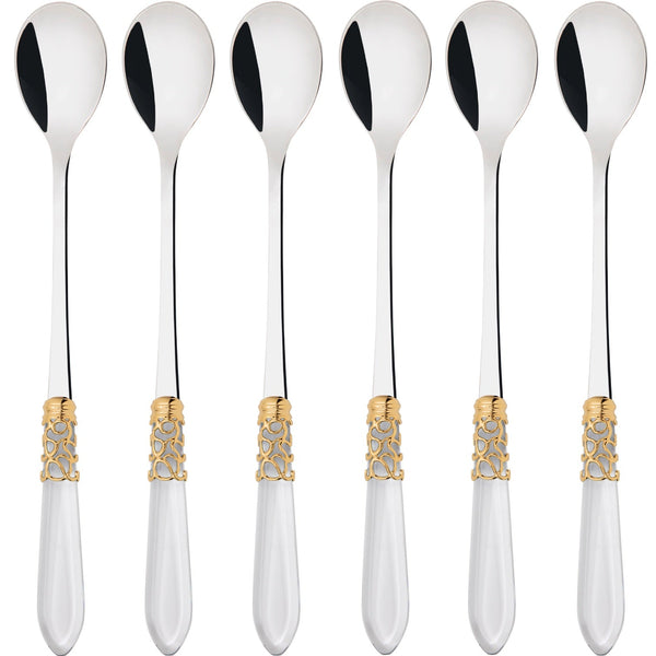Melodia Gold Ice Tea / Cocktail Spoon Set - Clear-Casa Bugatti USA