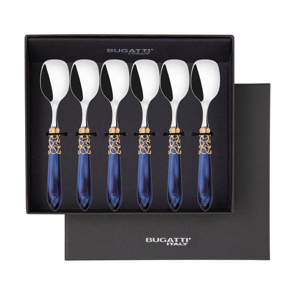 Melodia Gold Ice Cream Spoons Set - Royal Blue-Casa Bugatti USA