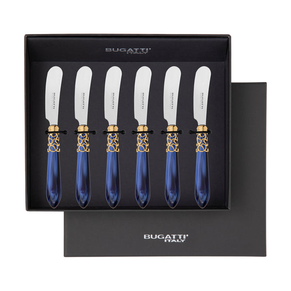 Melodia Gold Spreader / Butter Knife Set -  blue