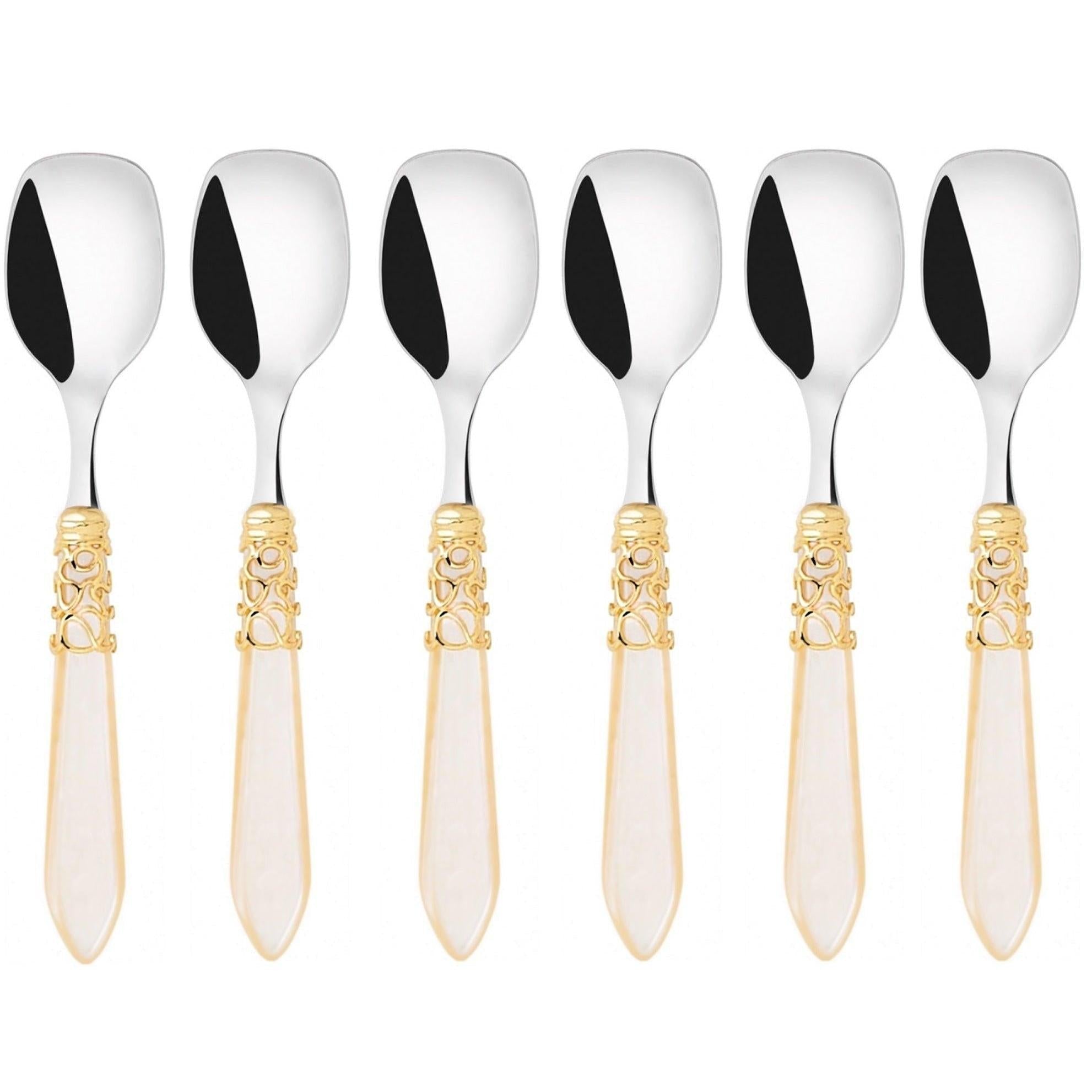 Melodia Gold Ice Cream Spoons Set - Ivory-Casa Bugatti USA
