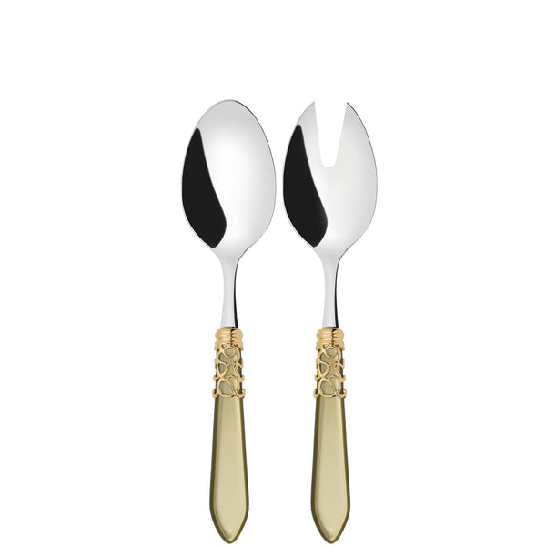 Melodia Gold 2 Piece Salad Servers, Chartreuse Green — Casa Bugatti