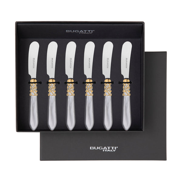 Melodia Gold Spreader / Butter Knife Set - Gray-Casa Bugatti USA