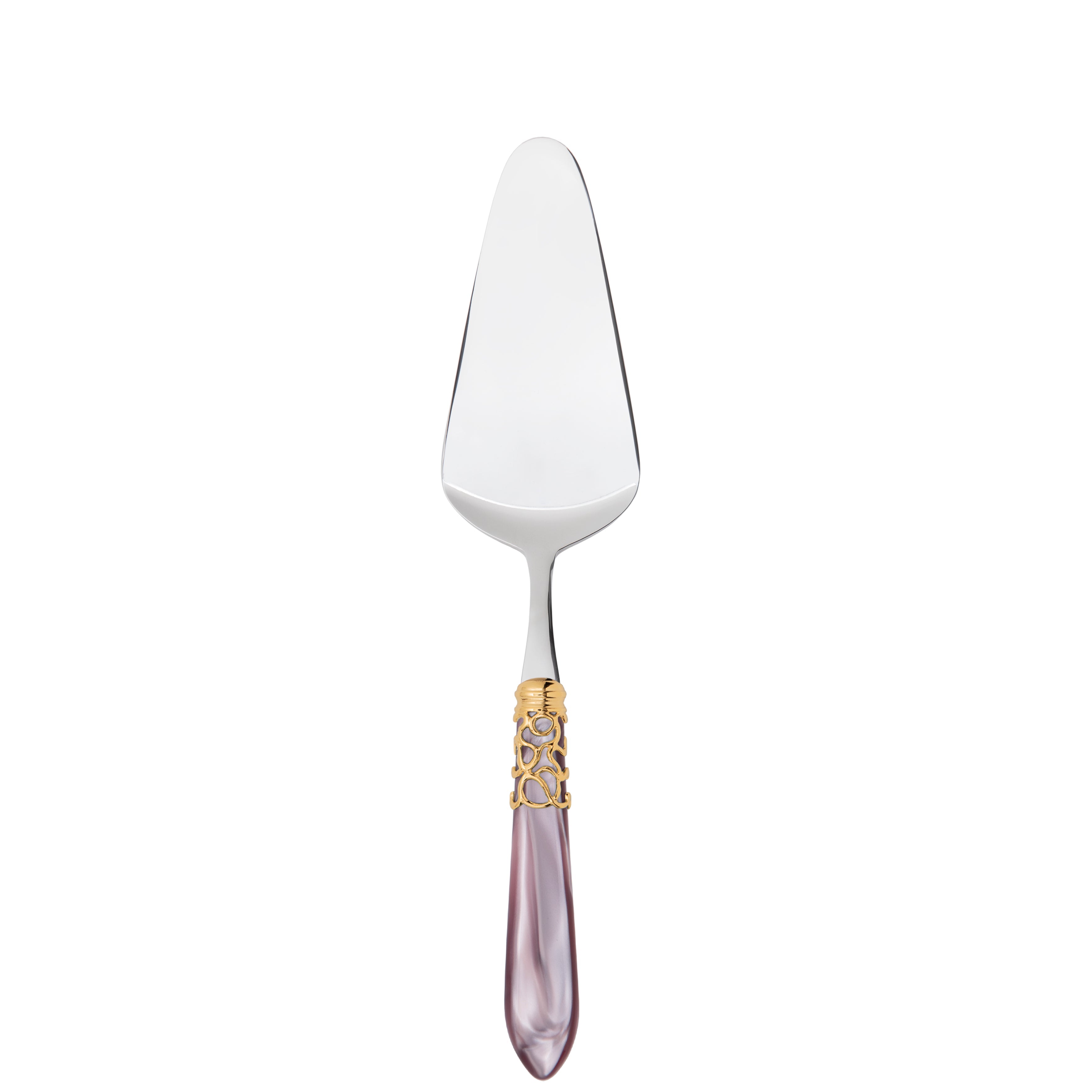 Melodia Gold Cake Server in gift box - lilac