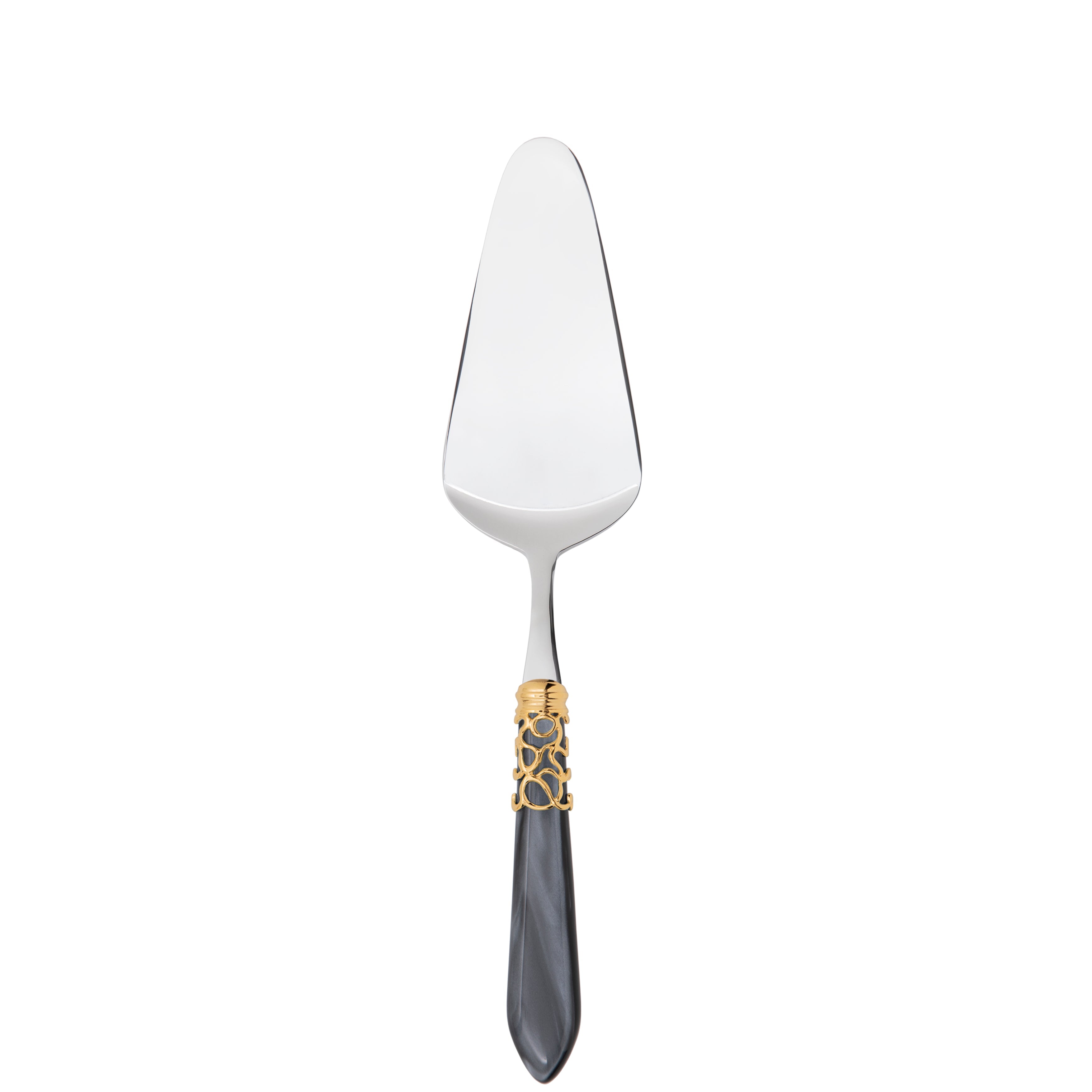 Melodia Gold Cake Server in gift box - charcoal