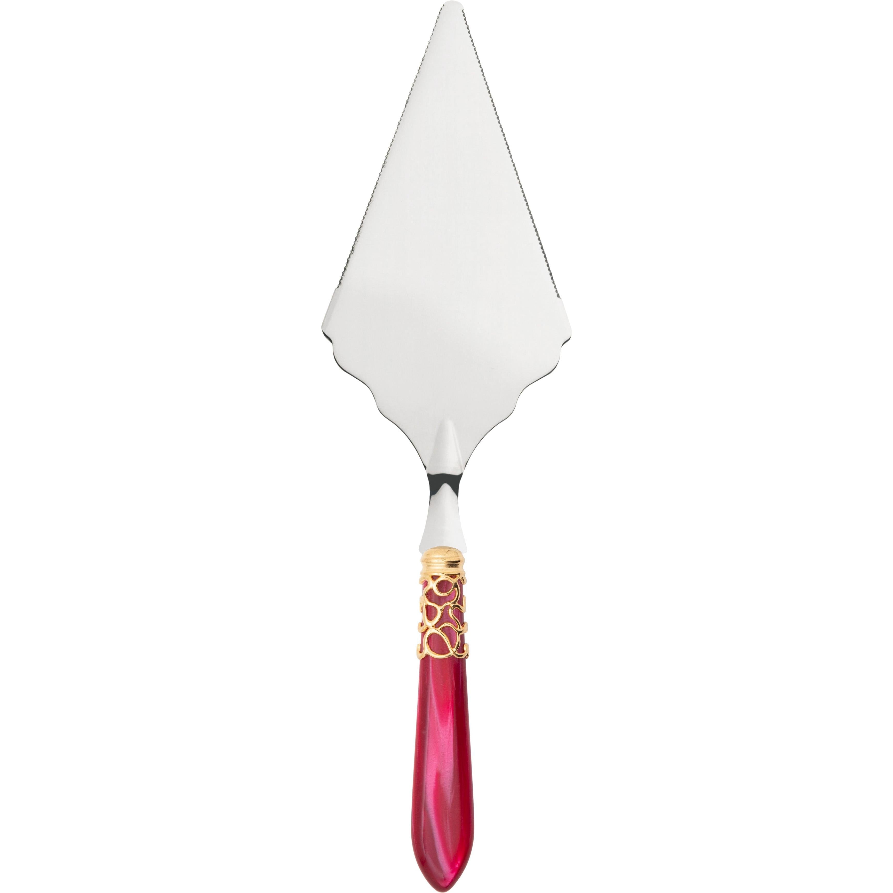 Melodia Gold Large Cake Server Serrated - Raspberry-Casa Bugatti USA