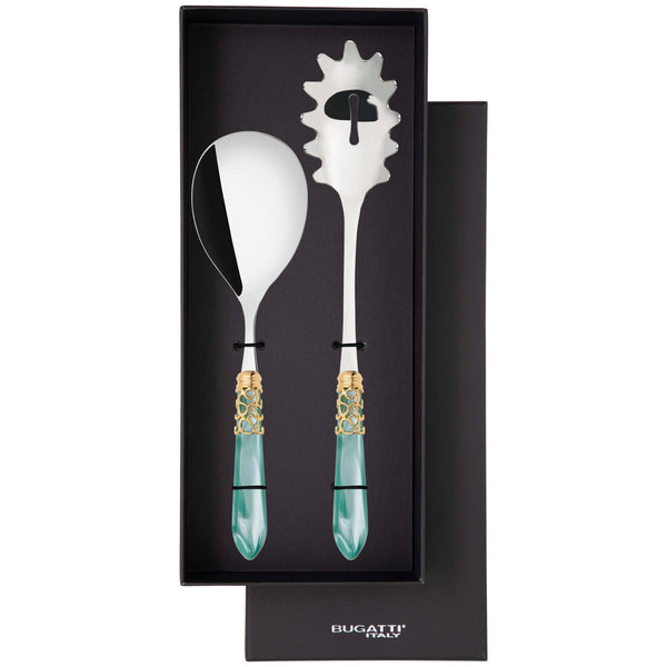 Melodia Gold 2 Piece Pasta Set in gift box - Aqua-Casa Bugatti USA