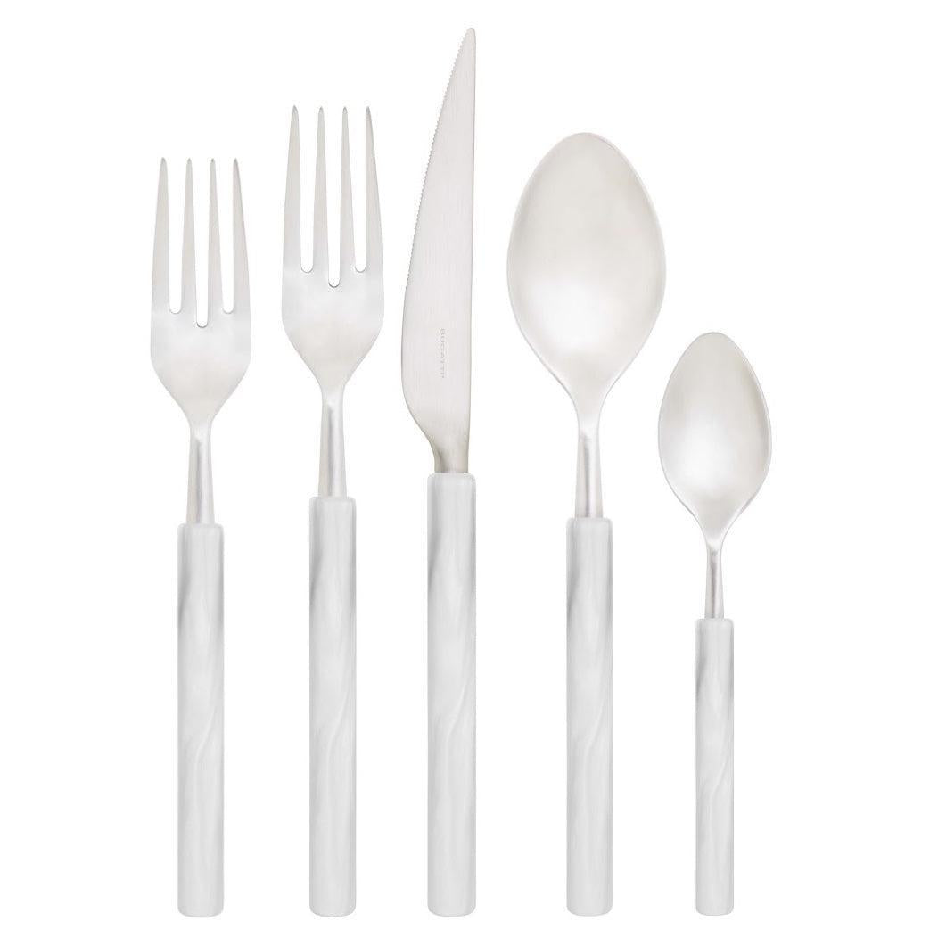 Mediterraneo 5 Piece Place Setting - White-Casa Bugatti USA