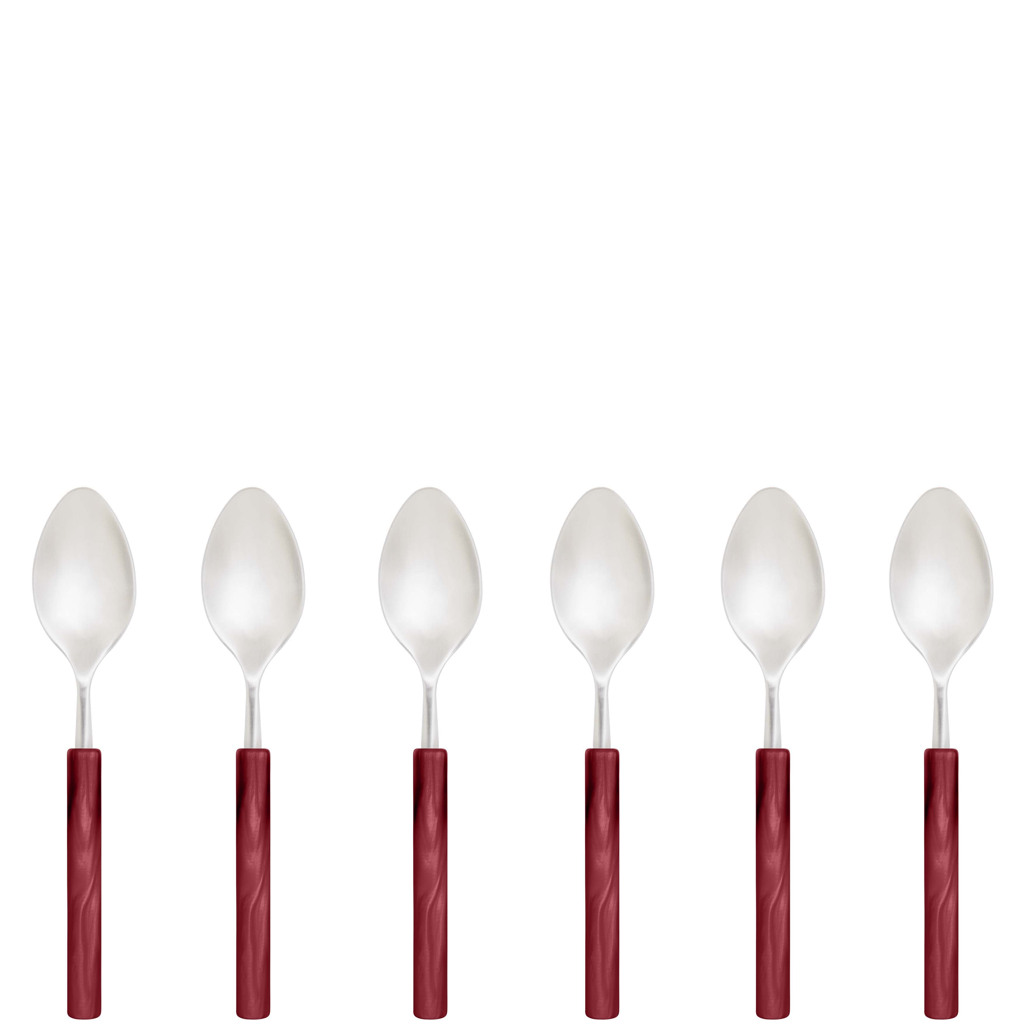 Mediterraneo Coffee Spoon Set - Burgundy