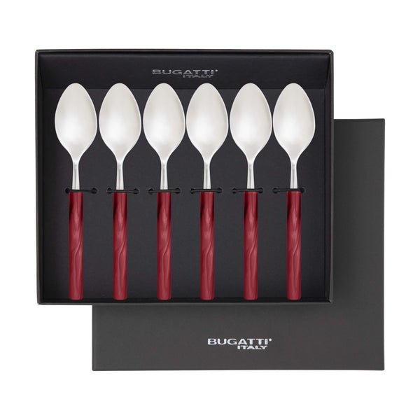 Mediterraneo Coffee Spoon Set - Burgundy