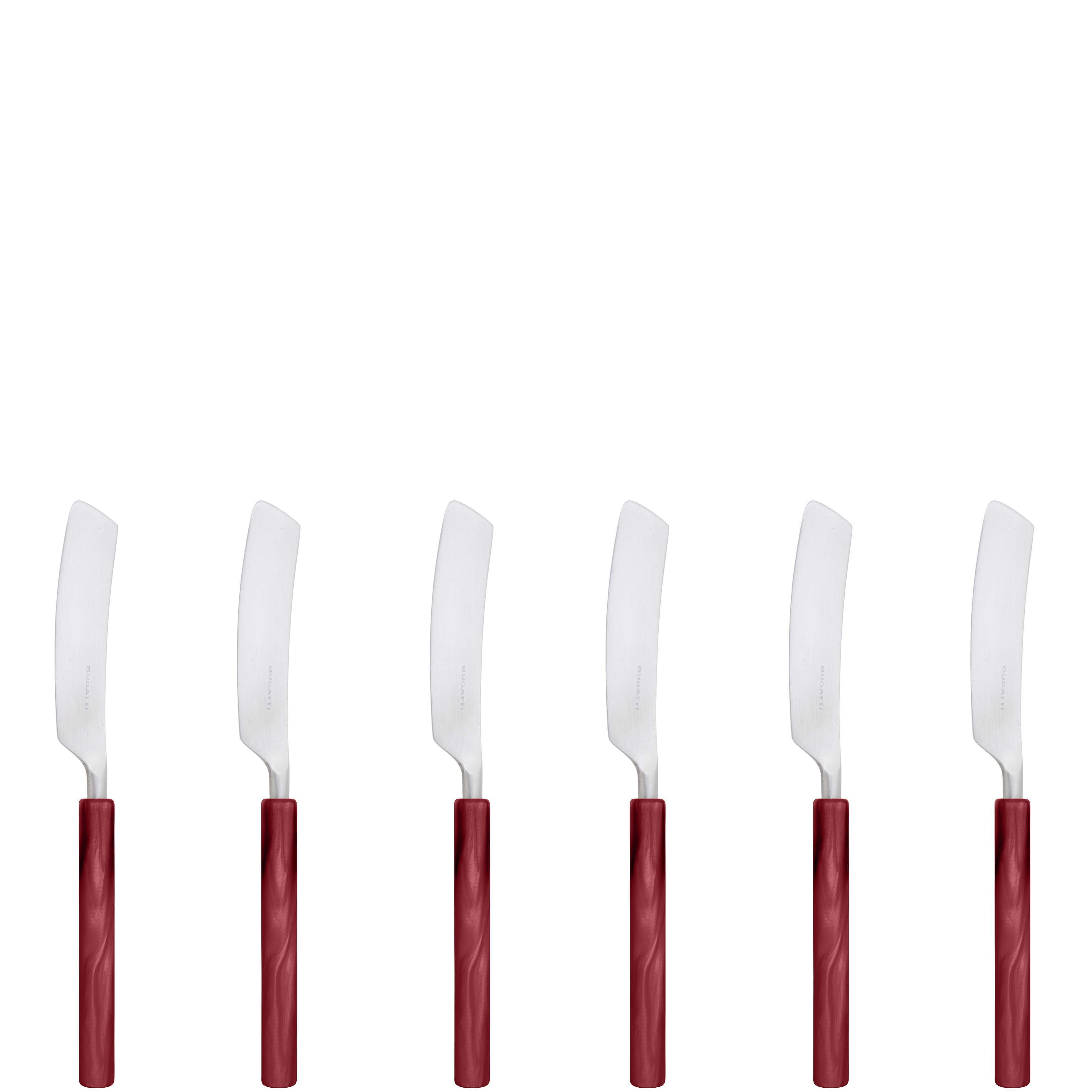 Mediterraneo Butter Knives Set - Burgundy