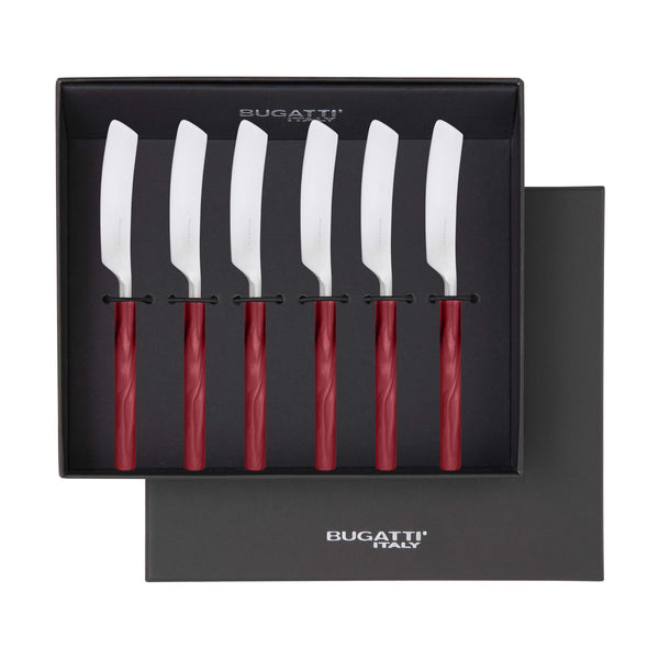 Mediterraneo Butter Knives Set - Burgundy