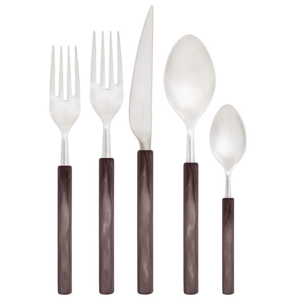 Mediterraneo 5 Piece Place Setting - Chocolate Brown-Casa Bugatti USA